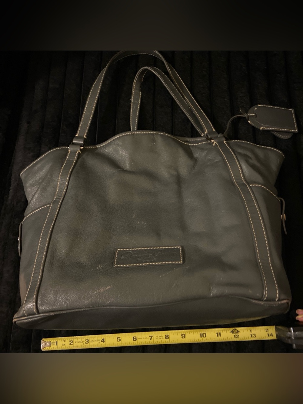 Dooney & Bourke Black Leather Tote with Pink Interior - Picture 4 of 6